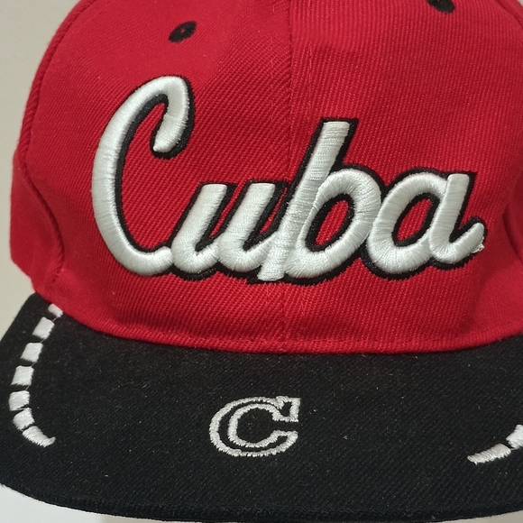 Cuba Rare Embroidered Double Prong Snapback Baseball Cap Hat - Picture 4 of 12